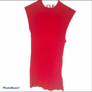 Josephine Chaus sleeveless Red ribbed top size M